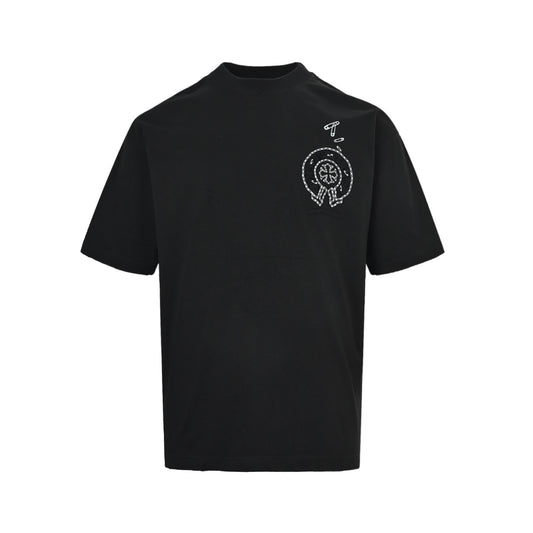 Chrome Hearts/Chrome Heart 26ss pin logo pressed flocking printed short sleeves