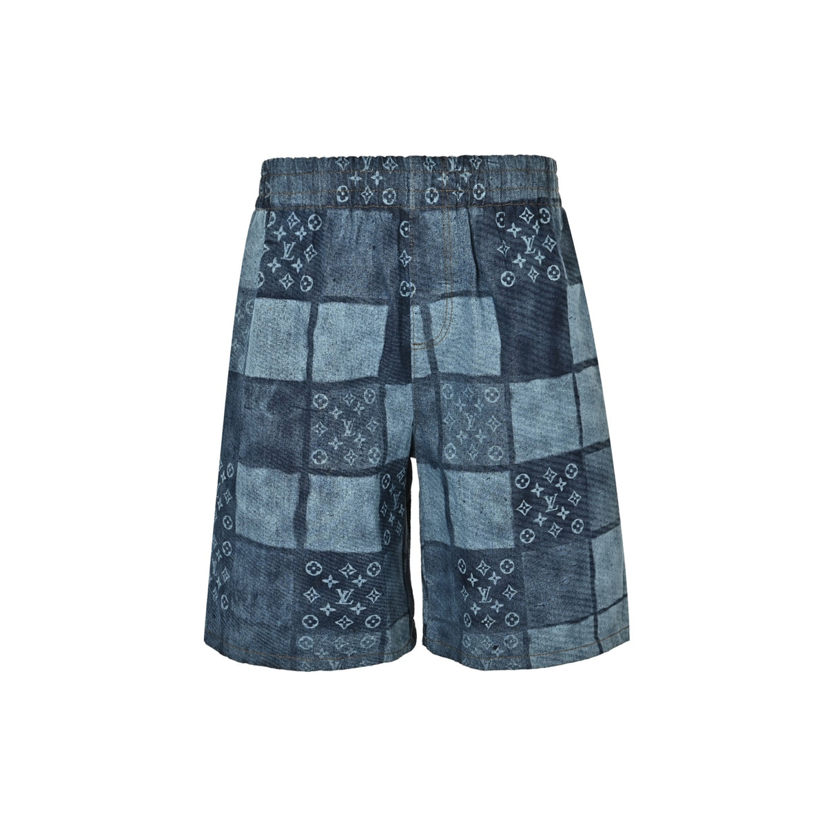 LouisVuitton/Louis Vuitton pixel checkerboard denim shorts