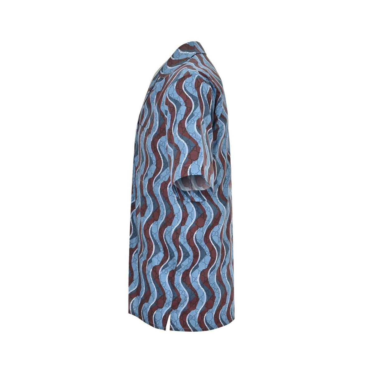 Gucci 25ss all-over dark pattern snake-shaped short-sleeved shirt