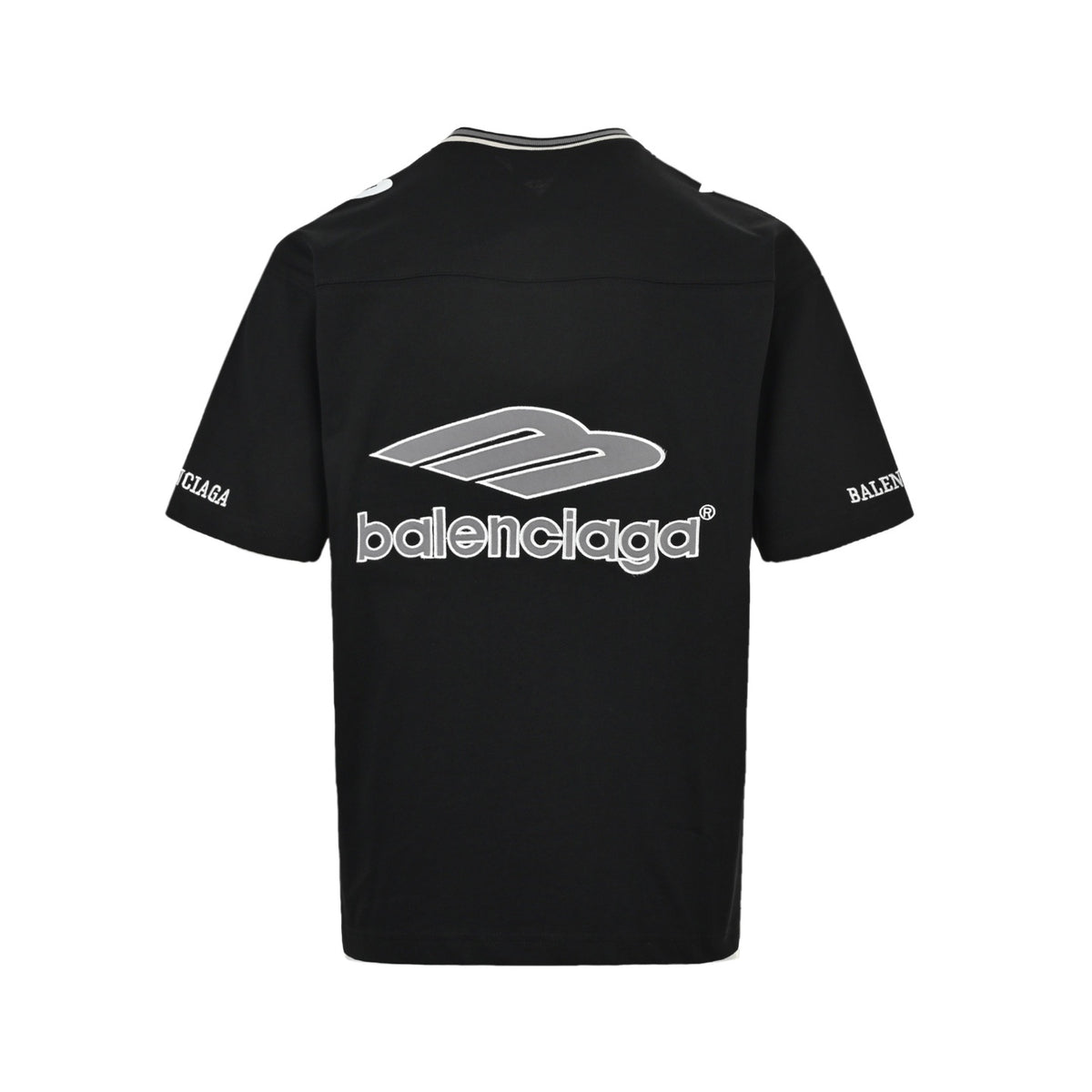 Balenciaga 26ss embroidered logo stitching jersey short sleeves