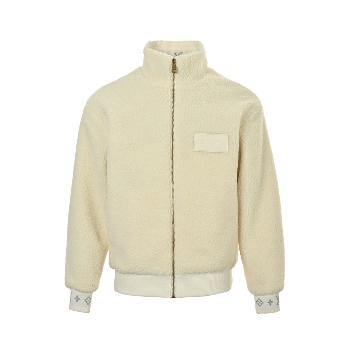 Louis Vuitton 24Fw leather sherpa stand collar jacket