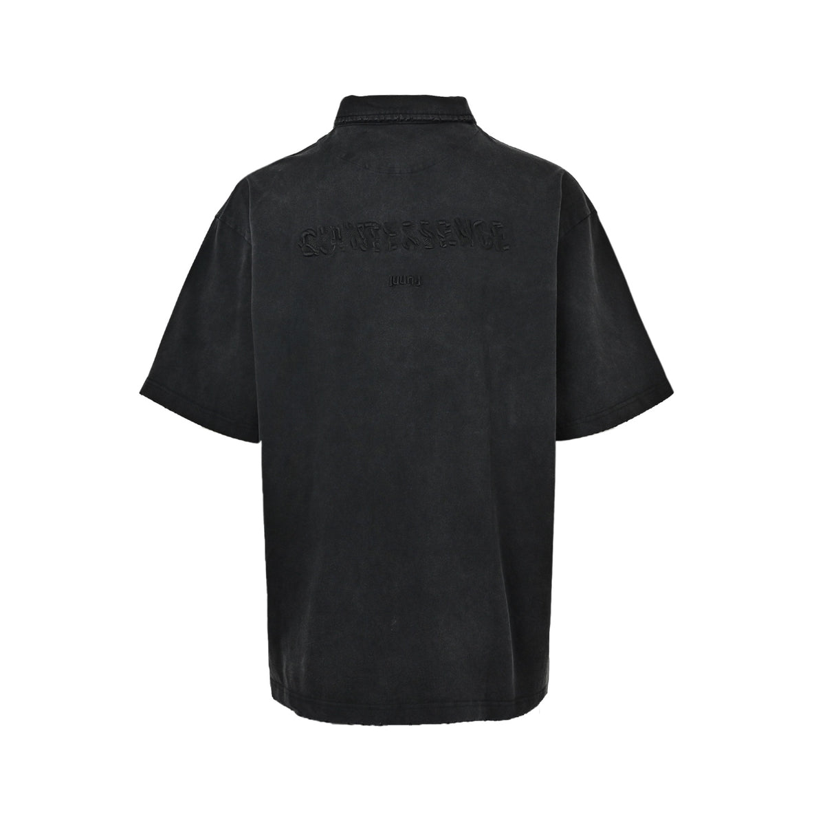 JUUN.J niche minimalist logo embroidery distressed washed Polo short sleeves