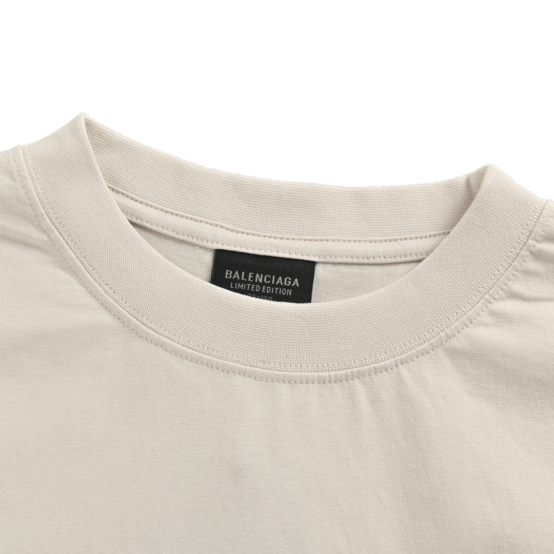 Balenciaga 24ss collection printed back tape printed short sleeves