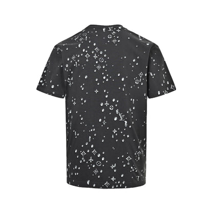 Louis Vuitton 26ss water drop presbyopic letter print short sleeves