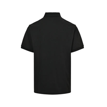 Moncler/Mask Stacked Black Label Logo Polo Short Sleeve