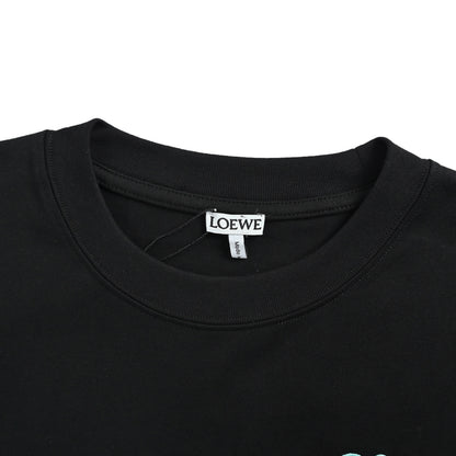 Loewe/Luo Yiwei 26ss contrasting color embroidered letter logo short sleeves