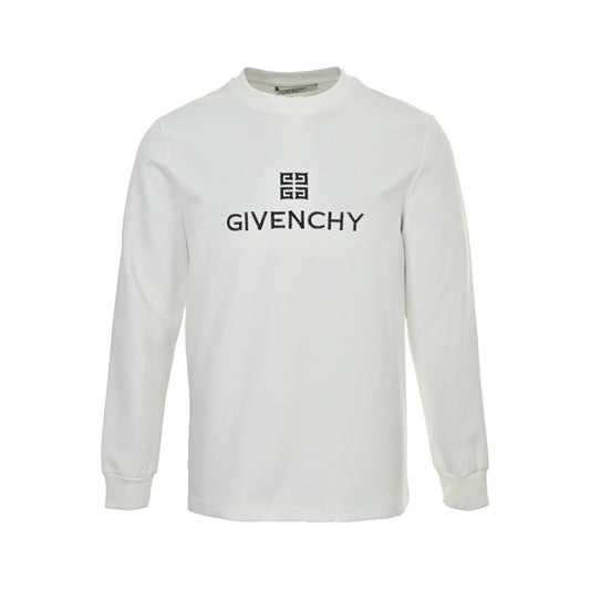 GIVENCHY 25Fw palace letter logo embroidered long-sleeved T-shirt
