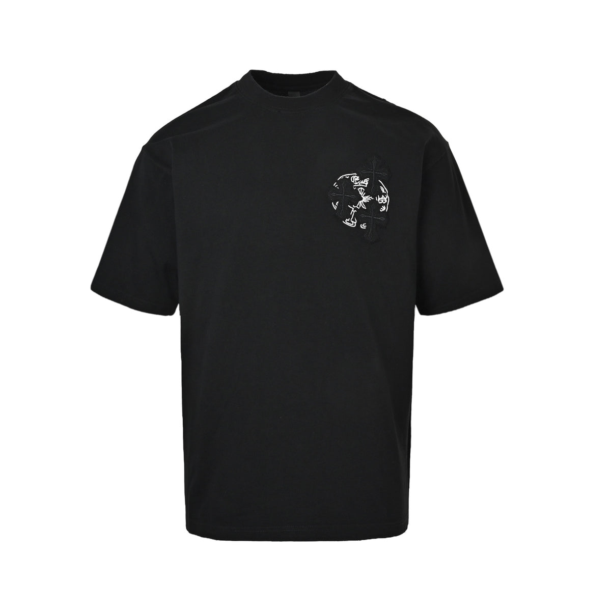 Chrome Hearts/Chrome Heart patch cross embroidered short sleeves