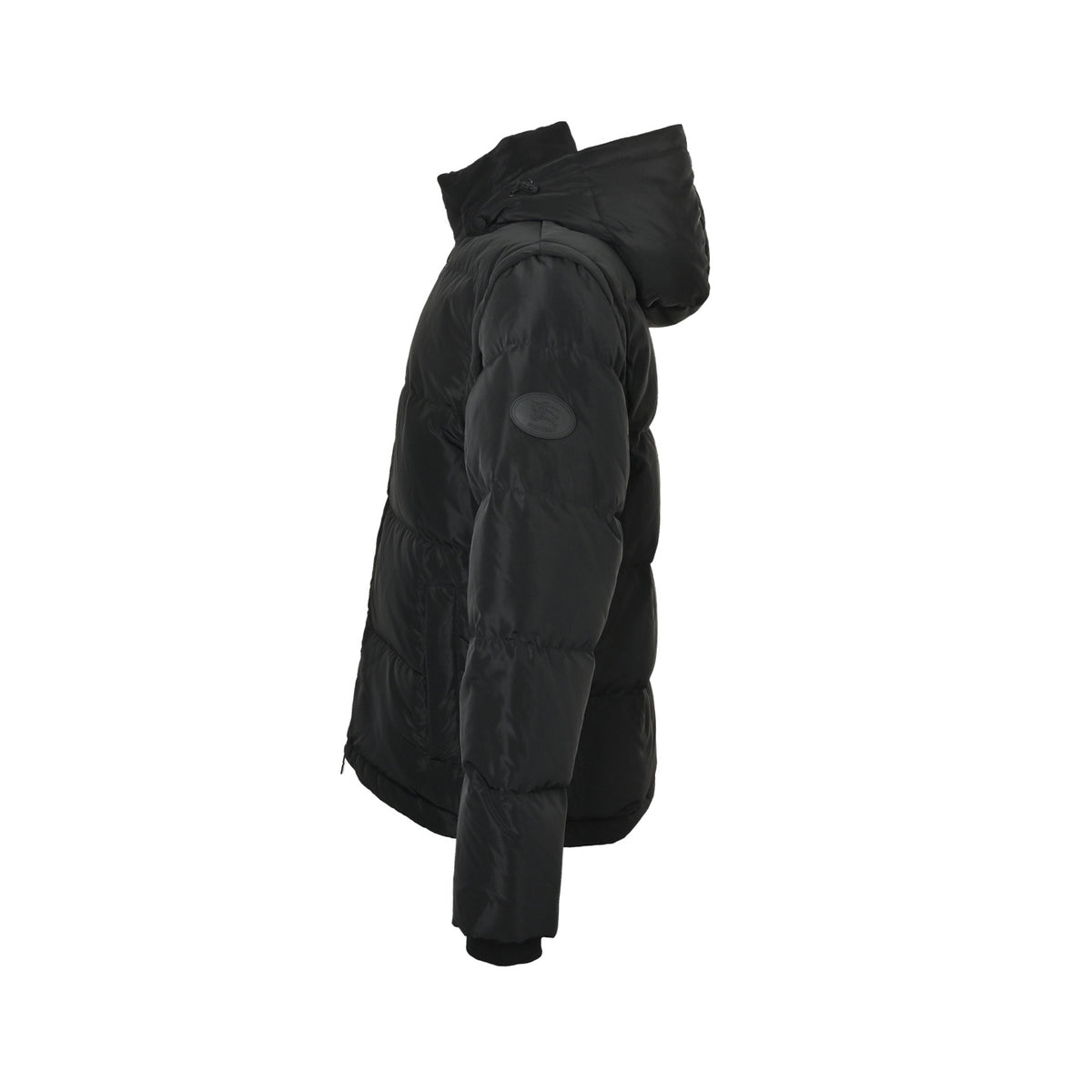 Burberry detachable sleeve hooded plaid hooded down jacket