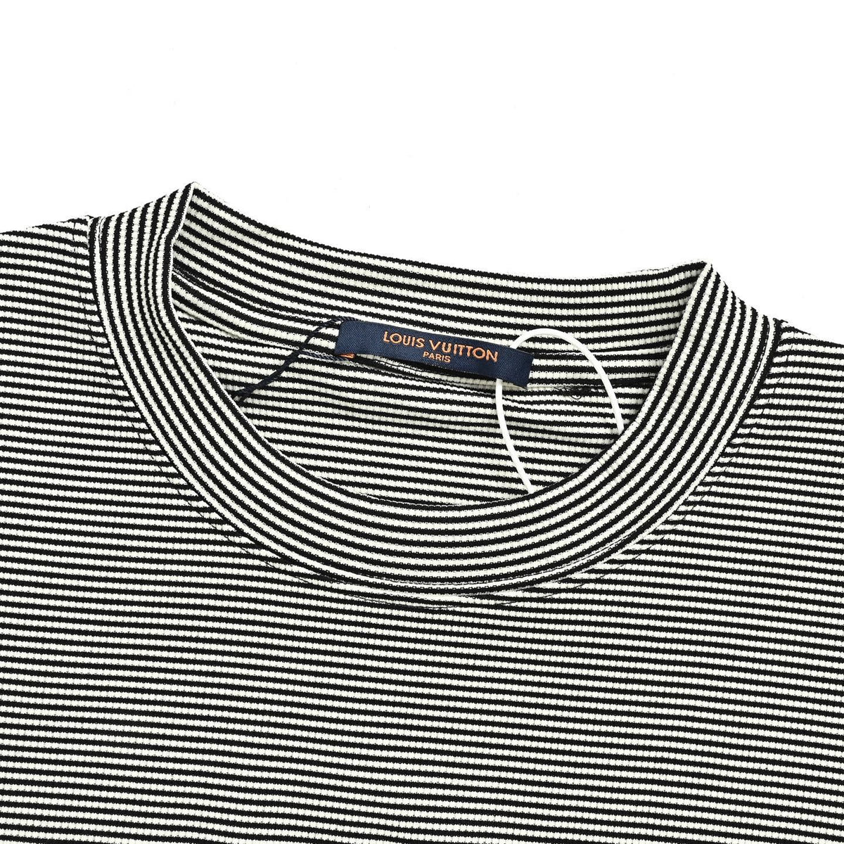 Louis Vuitton 26ss chest leather brand striped short sleeves