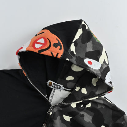 Bape single hood shark zip hooded jacket