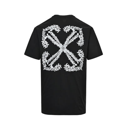 OFF WHITE CO VIRGIL 24ss corrugated anchor arrow embroidered short sleeves