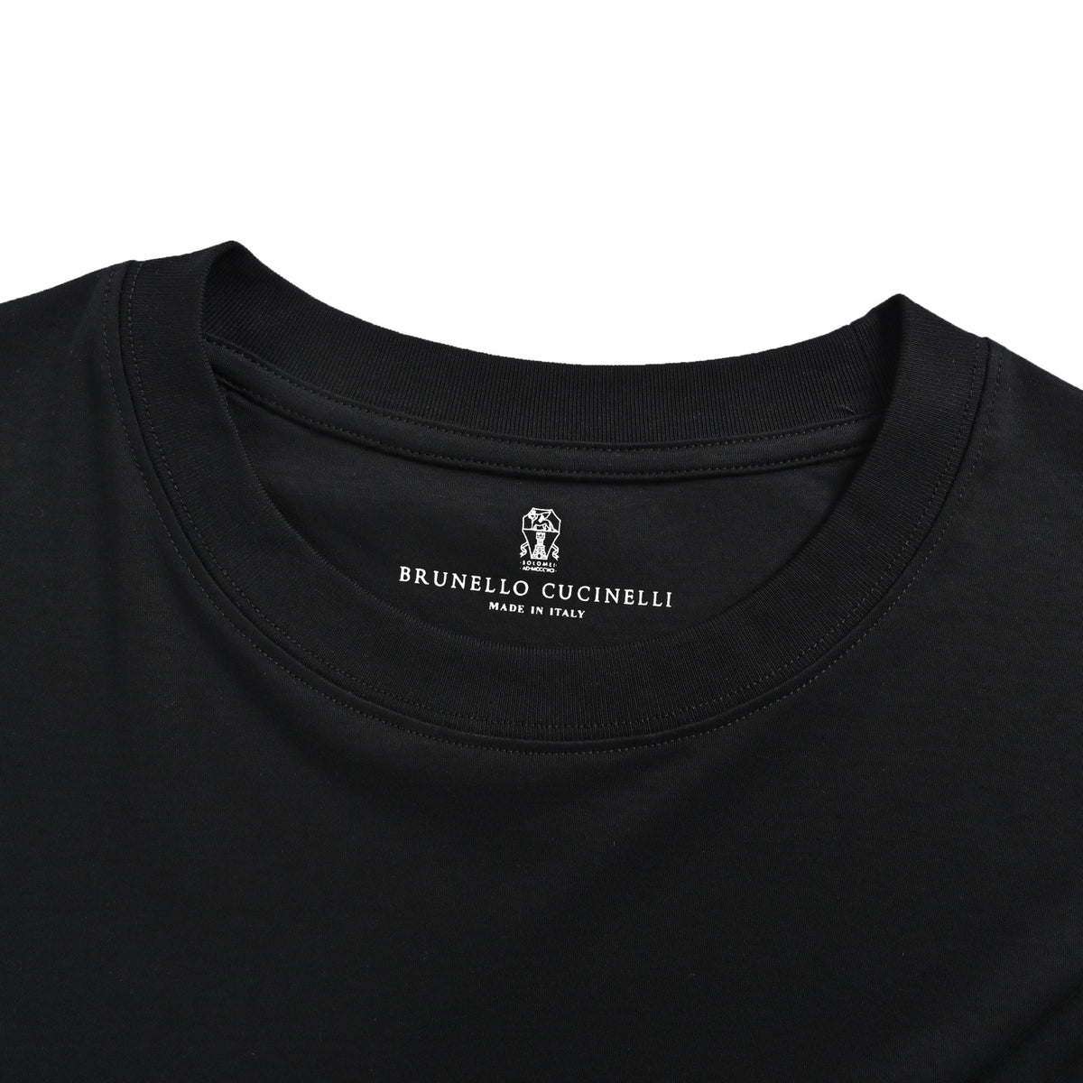 BRUNELLO CUCINELEI/BC Tencel cotton short-sleeved letter logo on left chest