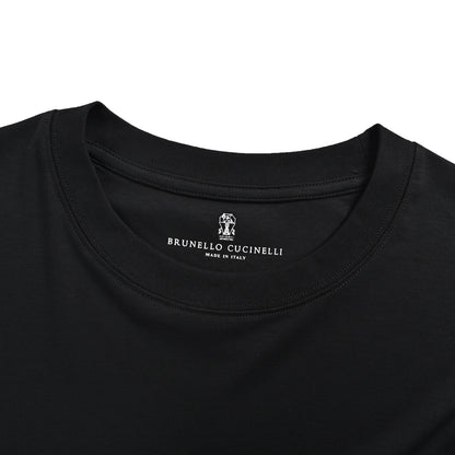 BRUNELLO CUCINELEI/BC Tencel cotton short-sleeved letter logo on left chest