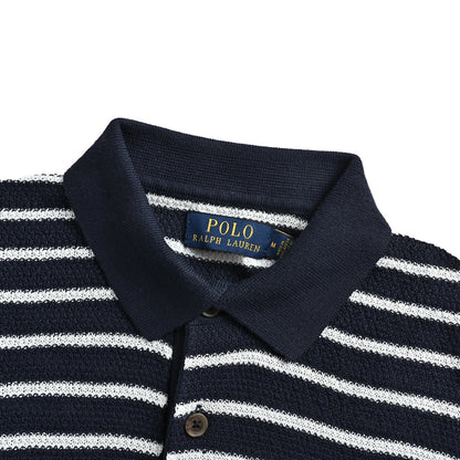 Ralph Lauren pony logo embroidered striped knitted Polo short sleeves