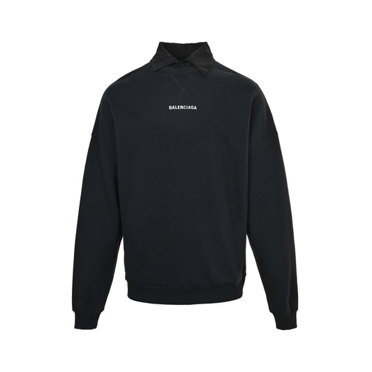 Balenciaga 25Fw fake front and back embroidered two-piece lapel sweatshirt