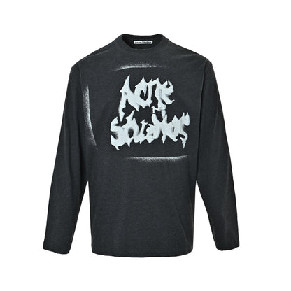 Acne Studios 26ss Gothic spray-painted lettering long-sleeved T-shirt