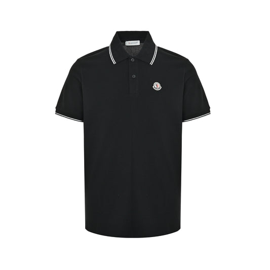 Moncler/Mask 26ss Logo Stripe Contrast Color Polo Short Sleeves on Chest