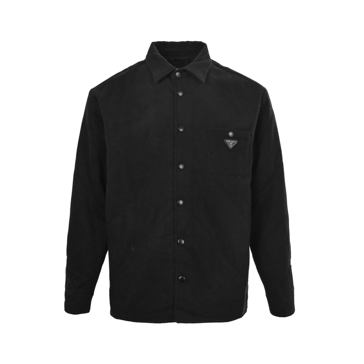 Prada triangle pocket snap button cotton jacket