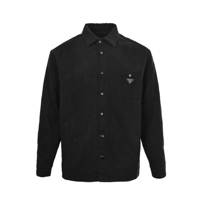 Prada triangle pocket snap button cotton jacket