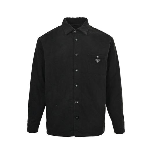 Prada triangle pocket snap button cotton jacket