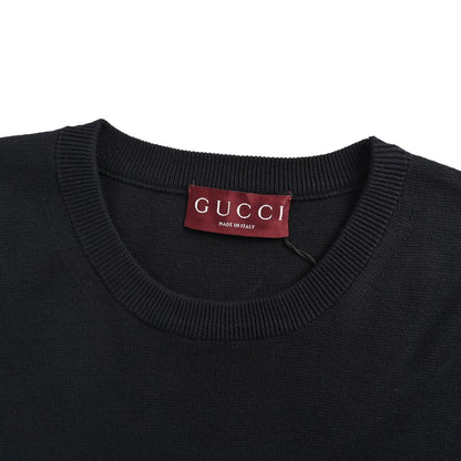 Gucci 25Fw hem intarsia knitted crew neck sweater