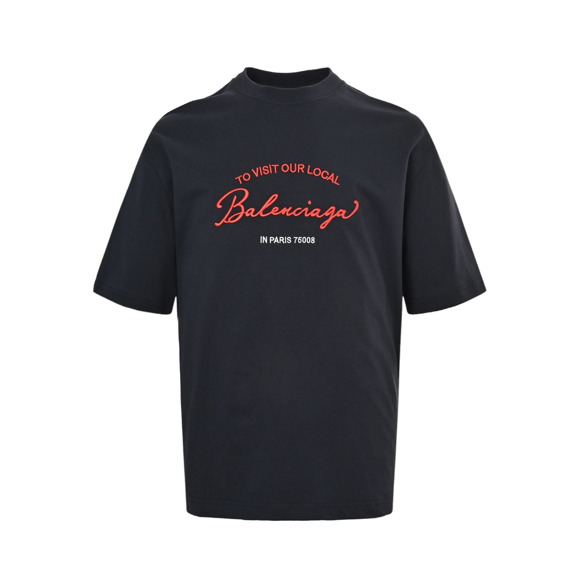 Balenciaga signature handwritten slogan embroidered letter short sleeves
