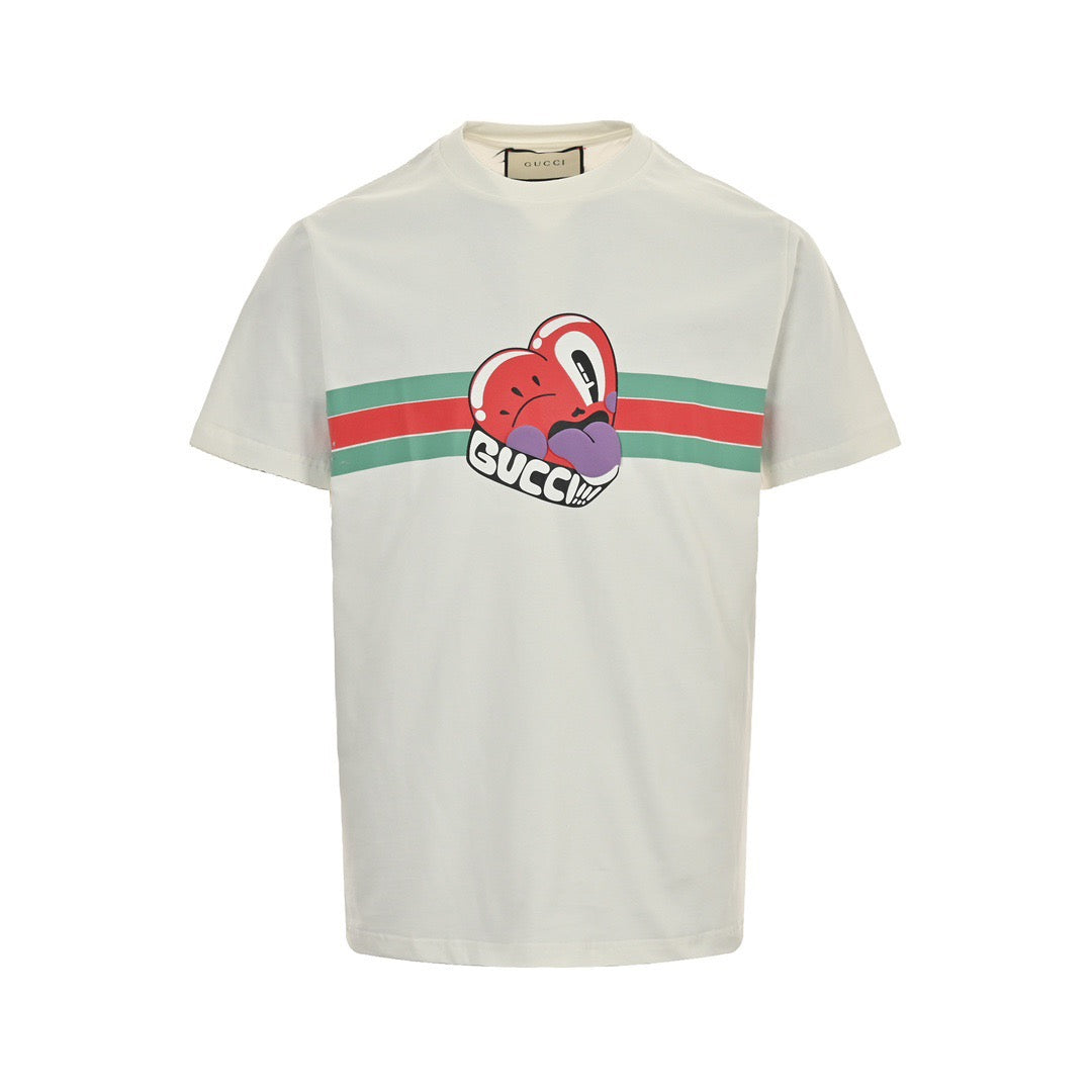 Gucci 24ss love tongue foam printed short sleeves