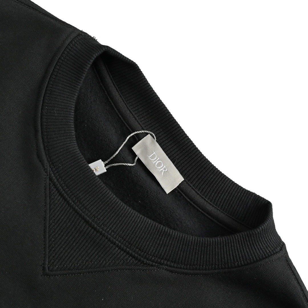 Dior 22Fw silver label embroidered logo round neck sweatshirt