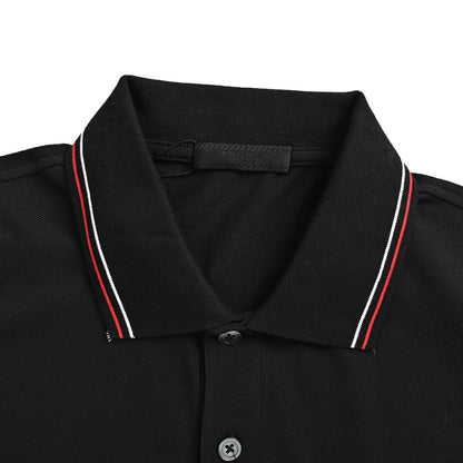 Prada embroidered logo collar striped Polo short sleeves