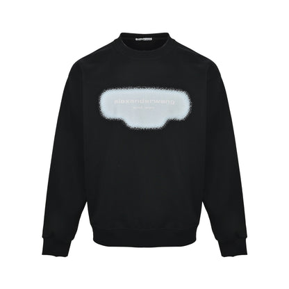 Alexander Wang 25Fw shadow letter round neck sweatshirt