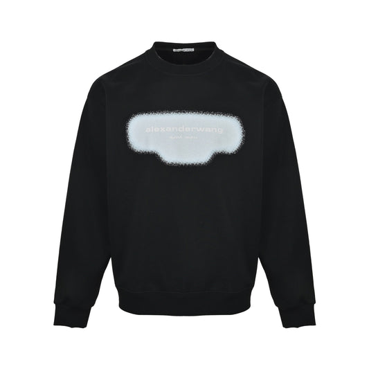 Alexander Wang 25Fw shadow letter round neck sweatshirt