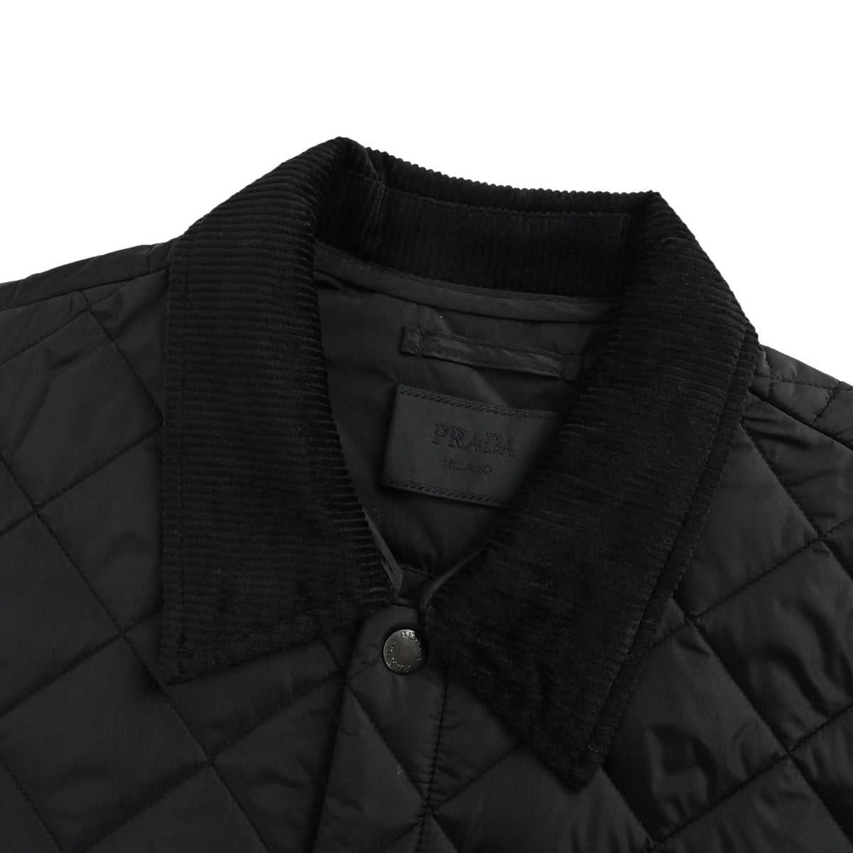 PRADA PRD corduroy collar triangle lapel padded jacket
