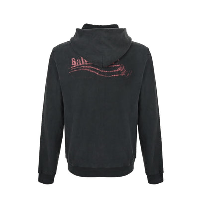 Balenciaga/Balanciaga blur printed washed zipper hooded jacket