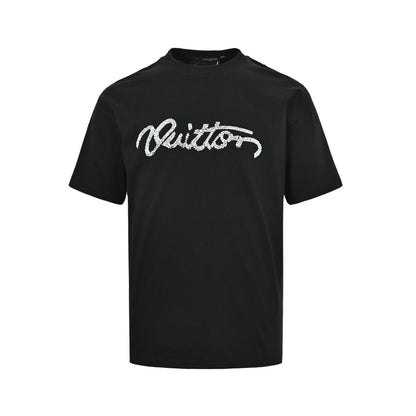 Louis Vuitton 26ss beaded signature letter embroidered short sleeves