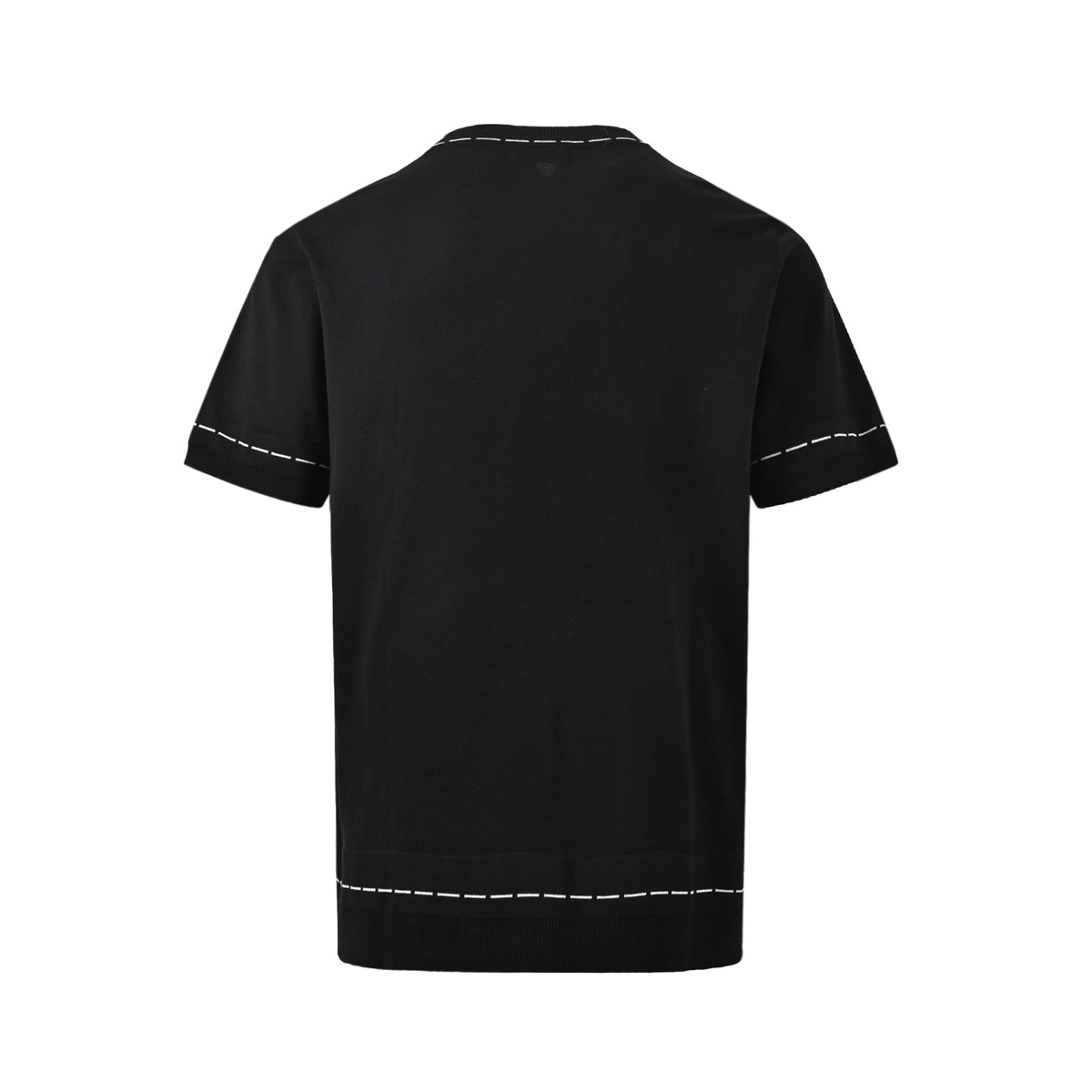 Fendi letter signature dotted striped jacquard knitted short sleeves at the hem
