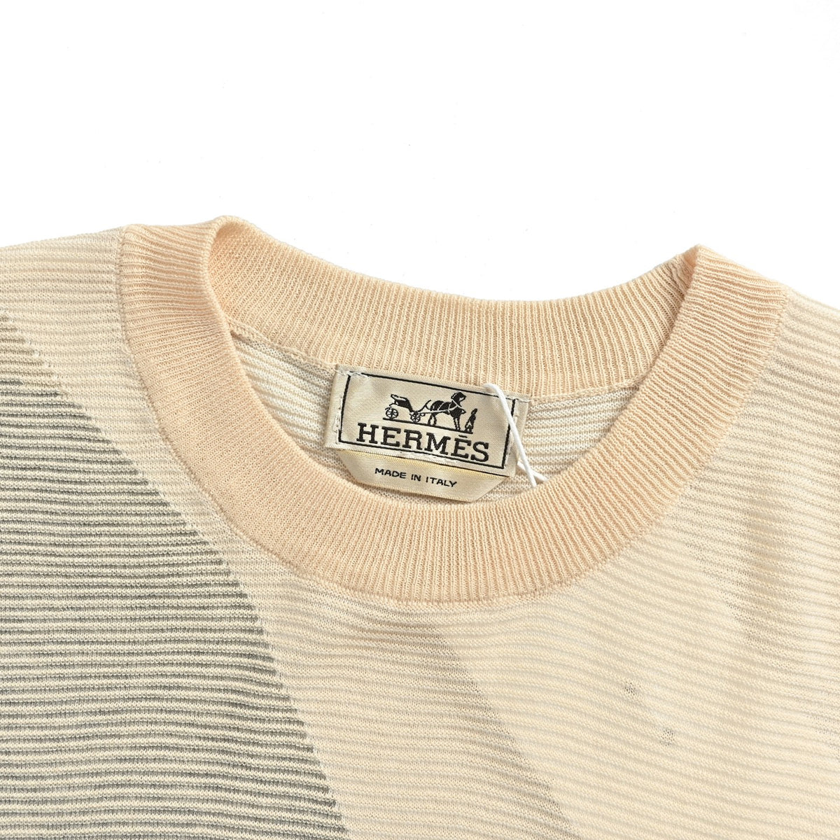 HERMES/Hermès logo jacquard knitted short sleeves