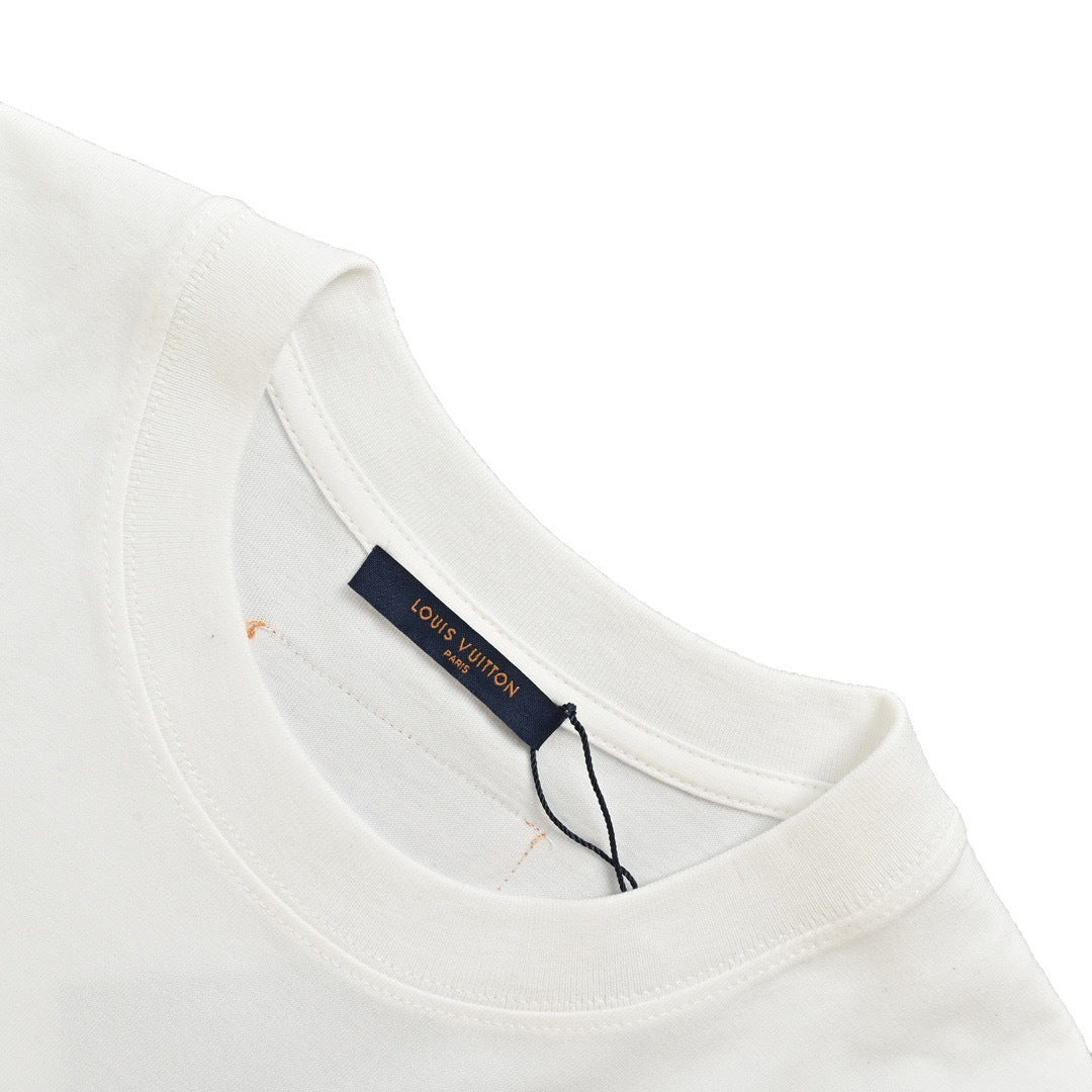 Louis Vuitton 24ss sketch letter printed short sleeves