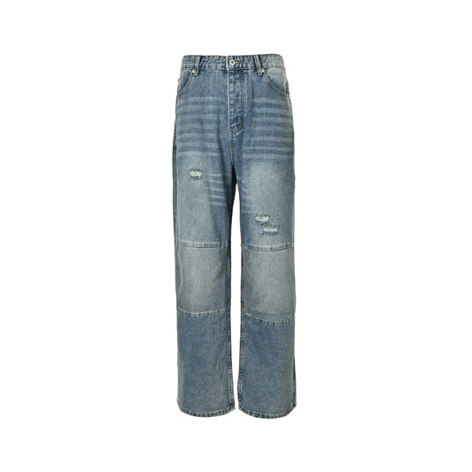 Dior distressed patchwork wide-leg jeans