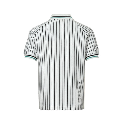 Louis Vuitton 26ss leather brand vertical striped knitted Polo short sleeves