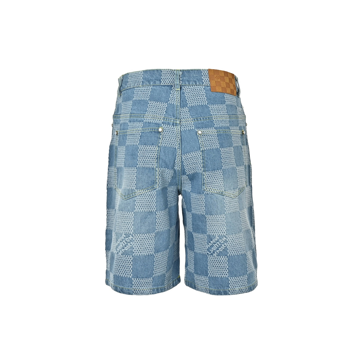 Louis Vuitton all-over checkerboard denim shorts