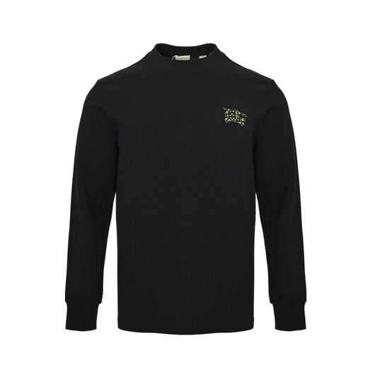 Burberry 25Fw cross-stitch woven war horse embroidery long-sleeved T-shirt