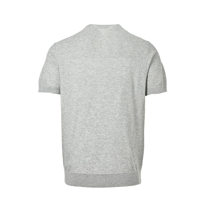 BRUNELLO CUCINELLI/BC Beckham's same linen blend henley collar knitted short-sleeve