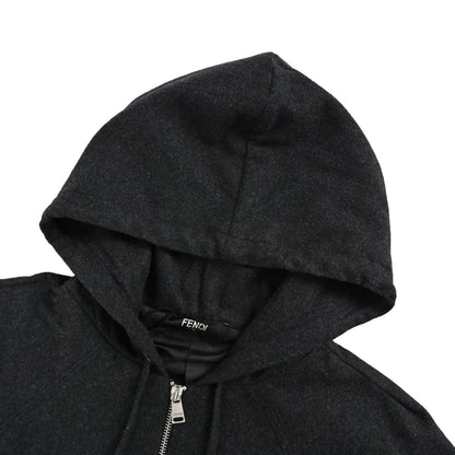 Fendi hardware cashmere zipper hooded jacket