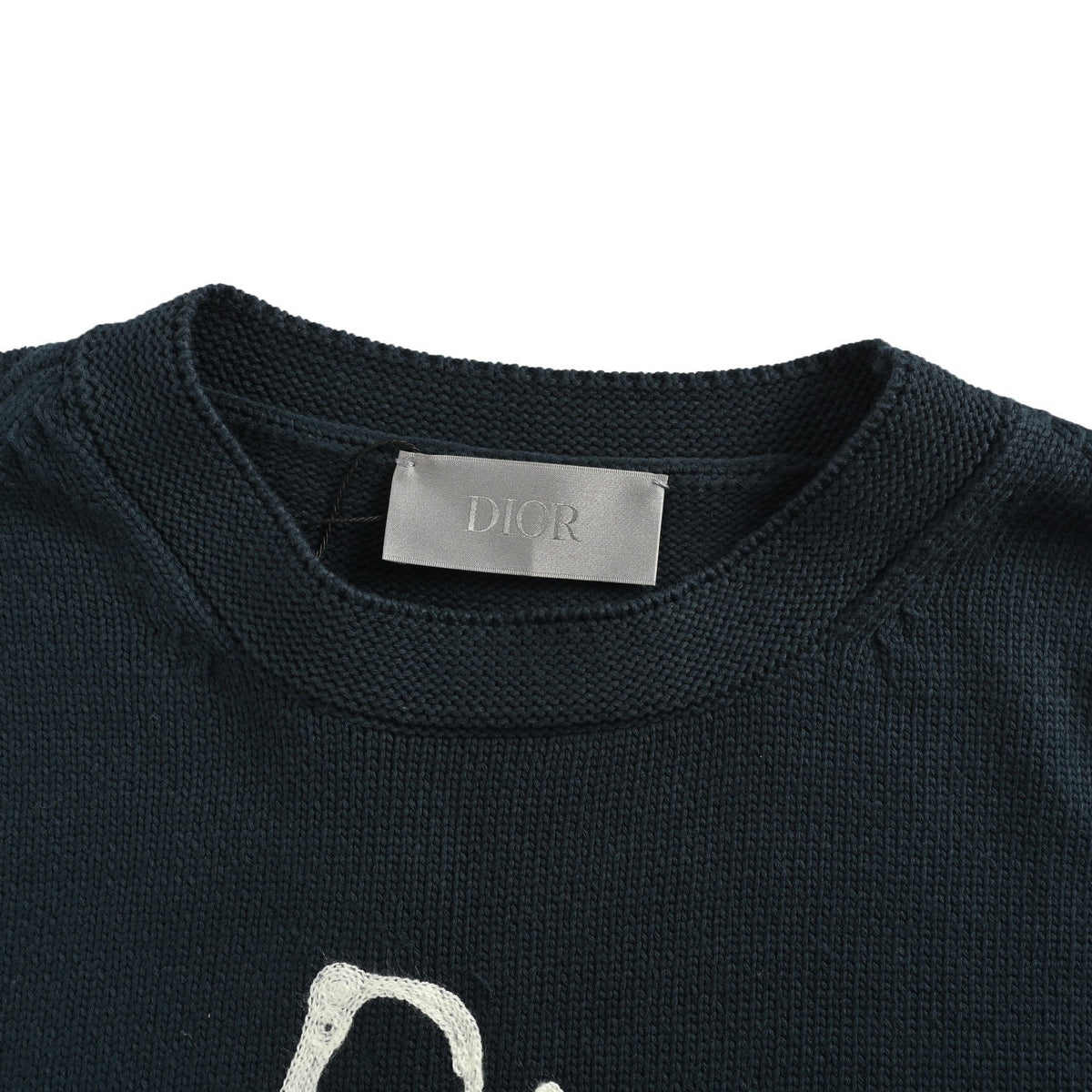 Dior 25Fw letter embroidered crew neck sweater