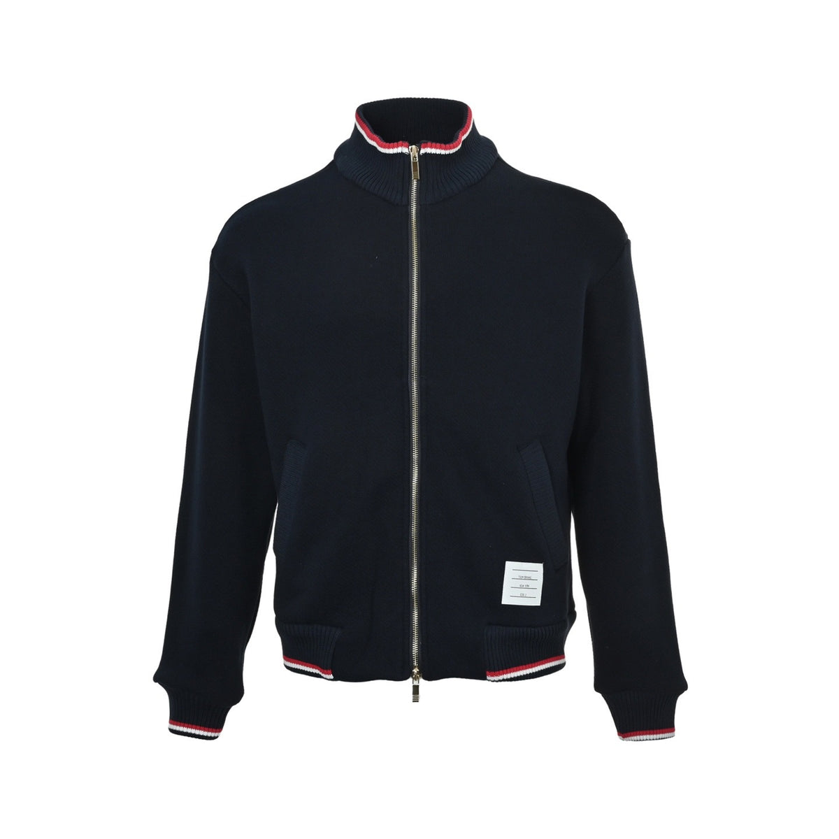 Thom Browne/Thom Brown label zipper stand collar jacket