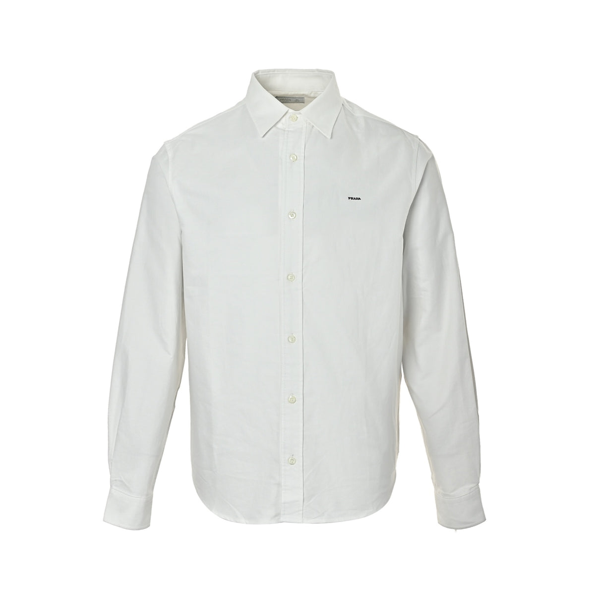 Prada logo embroidered long-sleeved shirt