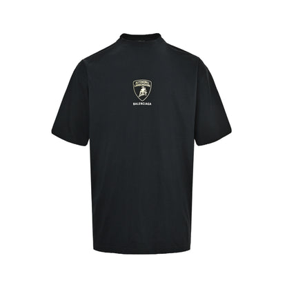 Balenciaga/Balanciaga 25ss Lamborghini small logo printed short sleeves