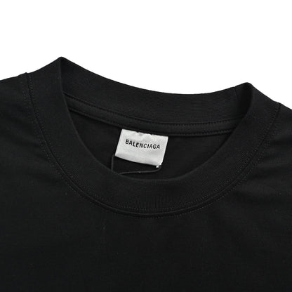 Balenciaga circle embroidered hand-painted graffiti printed short-sleeves