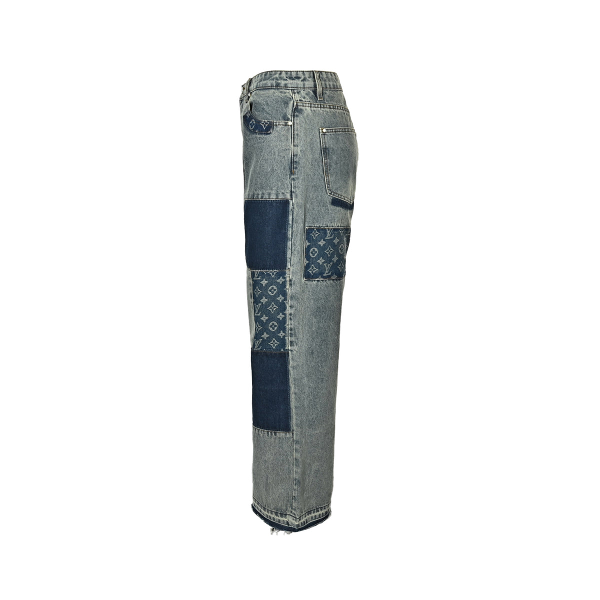 Louis Vuitton patchwork skateboard jeans